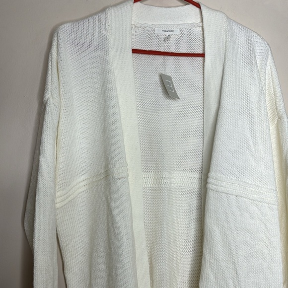 Maurices | White Long Sleeve Knit Cardigan | Oversized Top Perfect Layering NWT - Picture 2 of 7
